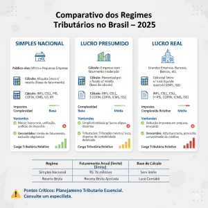 Infográfico comparativo entre regimes tributários no Brasil